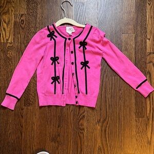 Milly Minis Pink Cardigan with Black Accents